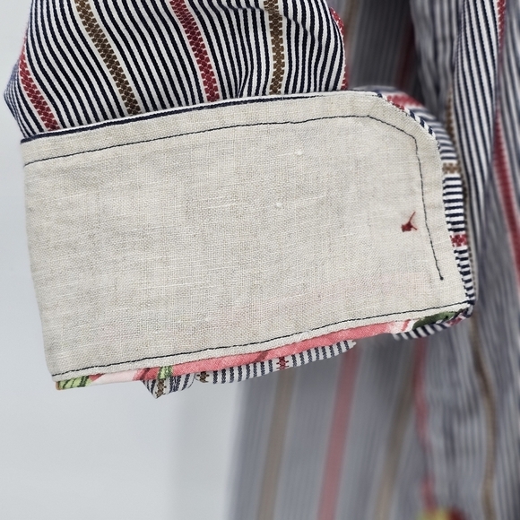 Tommy Bahama cream stripe button downs mens shirt 12xl big and tall - Picture 10 of 11